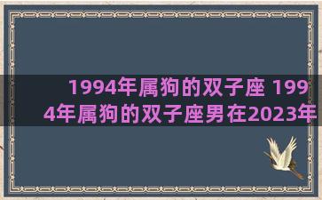 1994年属狗的双子座 1994年属狗的双子座男在2023年的运势 1994年属狗的双子座 1994年属狗的双子座男在2023年的运势